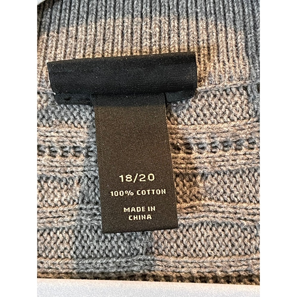 Lane Bryant Gray Cotton Cable Knit Open Front Short Sleeve Cardigan Sweater 18 - Picture 16 of 16